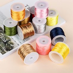 ナイロンサテンのラットテールコード  ブレスレットジュエリー製作用ビーズ糸、中国結びマクラメ工芸  ミックスカラー  2mm  約10.93ヤード（10m）/ロール&nbsp;NWIR-L006-2mm-M