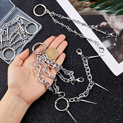 6Pcs 3 Style Aluminum Chains for Jeans Pants&nbsp;HJEW-HS00087