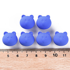 アクリルビーズ  ラバー加工スタイル  片穴  クマ  藤紫色  15.5x16x15mm  穴：3.5mm&nbsp;OACR-S039-06-86