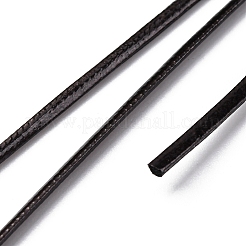 PUレザー糸コード  フラット  DIYのジュエリーには  ブラック  2x1mm  約109.36ヤード（100m）/バンドル&nbsp;AJEW-R005-A01-08
