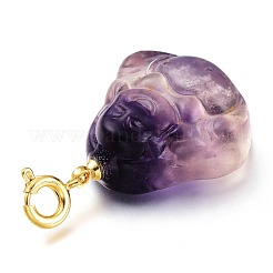 Carved Natural Fluorite Pendants&nbsp;G-J387-90