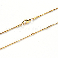PVD Vacuum Plating 304 Stainless Steel Round Snake Chain Necklace&nbsp;NJEW-S420-009B-G