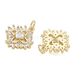 Brass Micro Pave Clear Cubic Zirconia Pendants&nbsp;CU-CBA01AA-37G