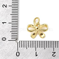 真鍮製チャーム  蝶結び  長持ちメッキ  ラックめっき  丸カン付き  18KGP本金メッキ  9x12x3mm  穴：3mm&nbsp;KK-C139-04G