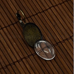 18x13mm Clear Oval Magnifying Glass Cabochon Cover for Brass Leverback Hoop Earring Making&nbsp;DIY-X0148-AB-NF