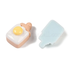 マカロンカラーの卵テーマの不透明樹脂デコデンカボション  模造食品  ミックスカラー  アイスクリーム  15.5x9.5x8mm&nbsp;CRES-M036-10B