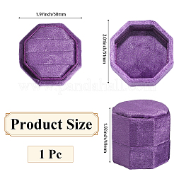 Velvet Cover Plastic Couple Ring Box&nbsp;VBOX-WH20003-001K
