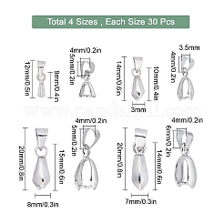 120スタイルの真鍮製アイスピックピンチベイル4個。  プラチナ  9~20x6~9x3~9mm  穴：3.5~4x4~6mm  30個/スタイル&nbsp;KK-SC0002-61
