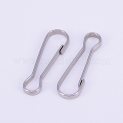 ステンレス鋼のキーホルダーの留め金のパーツ  ステンレス鋼色  40x12.5x3.5mm&nbsp;STAS-WH0016-06P-03