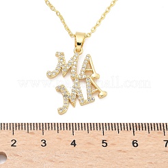 Mother's Day Brass Micro Pave Clear Cubic Zirconia Pendant Necklaces for Women&nbsp;LS-NJEW-Q021-01B-G