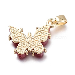 Brass Micro Pave Clear Cubic Zirconia Pendants&nbsp;ZIRC-I047-03