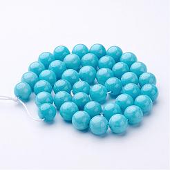 天然石馬山ジェイドラウンドビーズ連売り  染め  ミックスカラー  10mm  穴：1mm  約41個/連  15.7インチ&nbsp;G-D263-10mm-M