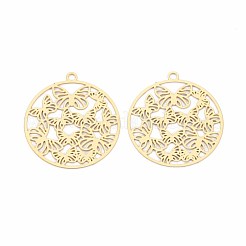 Rack Plating 201 Stainless Steel Filigree Pendants&nbsp;STAS-T057-50G