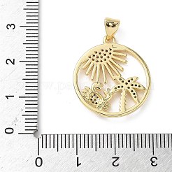 Brass Micro Pave Cubic Zirconia Pendants&nbsp;KK-S337-08G-G