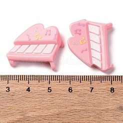 不透明な音楽テーマの樹脂カボション  ピアノ  22.5x27x6.5mm&nbsp;LS-CRES-Z010-02A