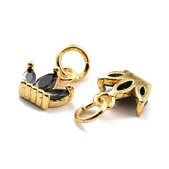 Brass Cubic Zirconia Charms&nbsp;KK-A156-02G-RS