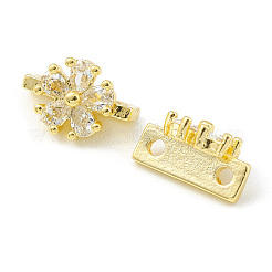 Rack Plating Brass Pave Cubic Zirconia Slide Charms&nbsp;KK-G464-03G