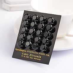 Round Cubic Zirconia Stud Earrings&nbsp;EJEW-H306-39-3mm