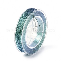 12ロール、12色、6本撚りPETポリエステルメタリック糸  ジュエリー作りのための  ブルー  0.4mm  約18~20m /ロール  1ロール/色&nbsp;OCOR-L046-03C