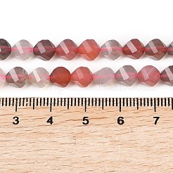 天然ピンクボツワナアゲートビーズ連売り  多面カット  ツイスト  6~6.5x5x5mm  穴：1mm  約58~61個/連  14.17''~14.69''（36~37.3センチメートル）&nbsp;G-P611-C07-01