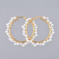 Beaded Hoop Earrings&nbsp;EJEW-JE03803