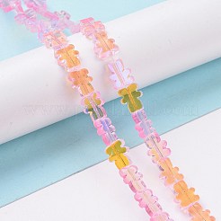 Transparent Electroplate Glass Beads Strands&nbsp;GLAA-F122-05B