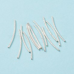 真鍮製チューブビーズ  カーブ  銀  35x2mm  穴：1mm&nbsp;EC295-S