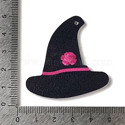 ハロウィンのイミテーションレザーペンダント  帽子  47x45x2mm  穴：1.6mm&nbsp;FIND-K017-02C-01