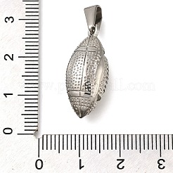 304ステンレスペンダント  ラグビーのチャーム  ステンレス鋼色  24.5x11.5x11mm  穴：7mm&nbsp;STAS-Z113-16P