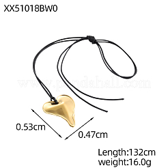 304 Stainless Steel Heart Pendant Necklaces&nbsp;NJEW-OY002-53G