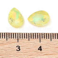 ガラスカボション  多面カット  ティアドロップ  きいろ  10x7x4mm  72個/セット&nbsp;GLAA-N0028-07C