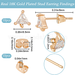10Pcs Brass Stud Earring Findings&nbsp;KK-BBC0012-97