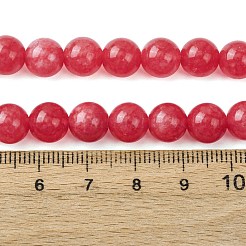 天然白翡翠の模造ばら輝石ビーズ連売り  ラウンド  染め  8mm  穴：1mm  約48個/連  15.16インチ（38.5cm）&nbsp;G-I299-F15-8mm