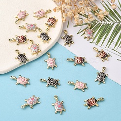 20Pcs 4 Colors Alloy Enamel Pendants&nbsp;ENAM-CJ0002-44