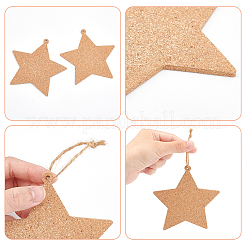 針葉樹スターカップマット  ダイニングテーブル用  ホームキッチン  キャメル  100x100x3mm  穴：3mm  30pc&nbsp;DJEW-BC0001-07