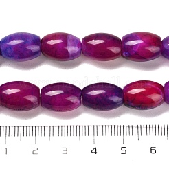 天然石瑪瑙ビーズ連売り  ボンゴの形  染め＆加熱  ドラム  パープル  13~14x10mm  穴：1.2mm  約28個/連  15.16''（38.5センチメートル）&nbsp;G-B079-E01-01H