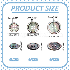 Natural Black Lip Shell Buttons&nbsp;BUTT-ME0001-12
