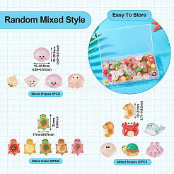 45Pcs 3 Styles Luminous Transparent Resin Marine Organism Ornaments&nbsp;DJEW-TA0001-23