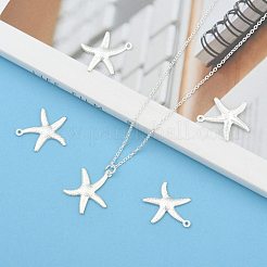 ヒトデ/シースターブラスペンダント  銀色のメッキ  23x20.5x2mm  穴：1mm&nbsp;KK-L134-11S