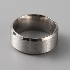 201ステンレススチール製プレーンバンドリング（女性用）  つや消しステンレススチールカラー  内径：16.13mm&nbsp;RJEW-WH0010-06B-MP