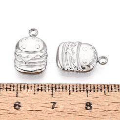 304ステンレススチールチャーム  変色防止  ハンバーガーチャーム  ステンレス鋼色  15x10x3mm  穴：1.8mm&nbsp;X-STAS-T067-75P