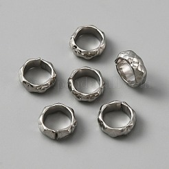 304ステンレススチールスペーサービーズ  フラットラウンド  ステンレス鋼色  11x4mm  内径：7.5mm&nbsp;STAS-WH0029-76B-P