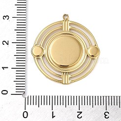 304ステンレススチールペンダントカボションセッティング  フラットラウンド  14KGP本金メッキ  トレイ：3.5mm＆11.9mm  28x26x1.5mm  穴：1.4mm&nbsp;STAS-K263-44G
