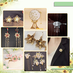 100個 10スタイル 真鍮ビーズキャップ DIYヘアデコレーションアクセサリー用  花  ゴールドカラー  11~22x11~23x2~5mm  穴：1~3mm  10個/スタイル&nbsp;KK-PH0005-72
