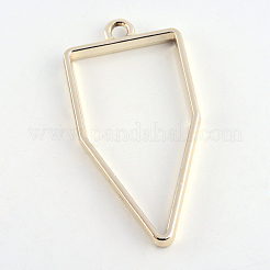 Rack Plating Alloy Polygon Open Back Bezel Pendants&nbsp;PALLOY-S047-10E-FF