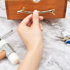 亜鉛合金ドアノブ  鉄ネジ付き  ブランチ  ゴールドカラー  6セット /バッグ&nbsp;FIND-GA0001-13G
