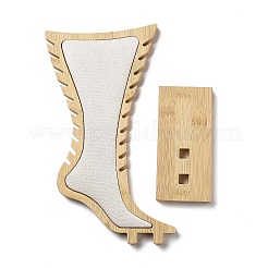 Foot Shaped Bamboo Anklet Storage Jewelry Rack&nbsp;ODIS-G018-01C