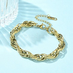 304 Stainless Steel Rope Chain Bracelets&nbsp;BJEW-C084-02G