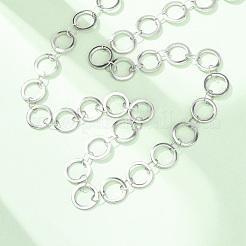 304 Stainless Steel 8MM Ring Link Chain Necklaces&nbsp;NJEW-P343-01B-P