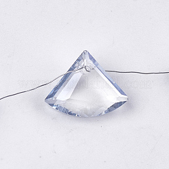 電気メッキガラスビーズセット  多面カット  ファン  ライトスチールブルー  10x12.5x4mm  穴：1mm  約90個/連  19.2インチ&nbsp;EGLA-S176-05B-B06